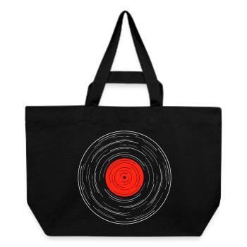 Vinyl Album Line Work - Recycled Shopping Bag Stanley/Stella - black - Front