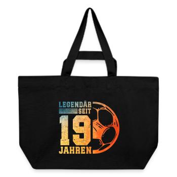 19th Birthday Football 19 Years Young Man - Recycled Shopping Bag Stanley/Stella - black - Front
