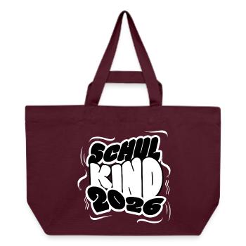 Schulkind 2026 Schriftzug - Recycelte Shopping Bag von Stanley/Stella - Burgunderrot - Vorne