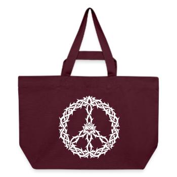 Peacezeichen Dornen Tribal Style - Recycelte Shopping Bag von Stanley/Stella - Burgunderrot - Vorne