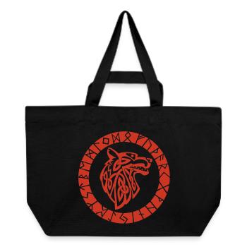 Wikinger-Emblem des Roten Wolfes - Recycelte Shopping Bag von Stanley/Stella - Schwarz - Vorne