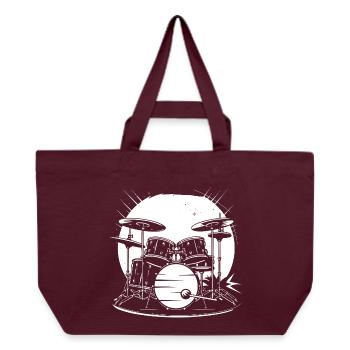 Schlagzeug Skizze - Recycelte Shopping Bag von Stanley/Stella - Burgunderrot - Vorne