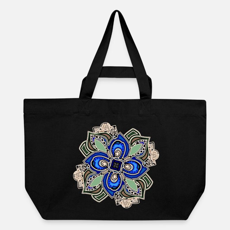 Fleur de mandala extravagante sarcelle - Cabas recyclé Stanley/Stella - noir