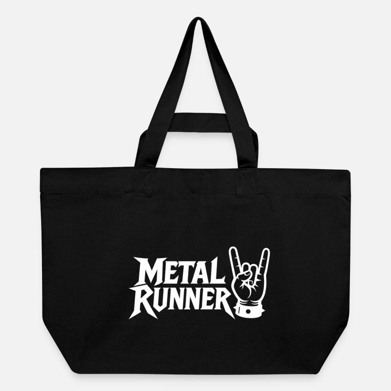 Conception de signe de main de coureur en métal - Cabas recyclé Stanley/Stella - noir