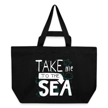 Take Me to the Sea – Doodle Sea Saying - Recycled Shopping Bag Stanley/Stella - black - Front