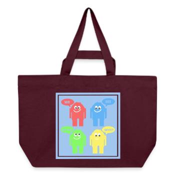 Lustige Männchen - Recycelte Shopping Bag von Stanley/Stella - Burgunderrot - Vorne
