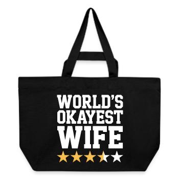 World's Okayest Wife Tee - Recycled Shopping Bag Stanley/Stella - black - Front