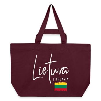 Lithuanian roots, I love Lithuania - Recycled Shopping Bag Stanley/Stella - burgundy - Front