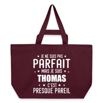 Thomas: authentic, imperfect, top, perfection - Recycled Shopping Bag Stanley/Stella - burgundy - Front