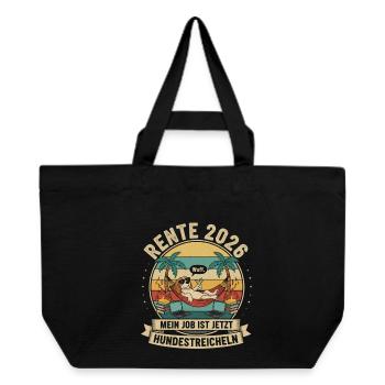 Rente 2026 Hundestreicheln - Recycelte Shopping Bag von Stanley/Stella - Schwarz - Vorne