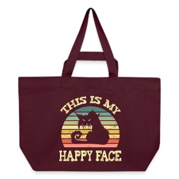Mürrische Katze - Recycelte Shopping Bag von Stanley/Stella - Burgunderrot - Vorne