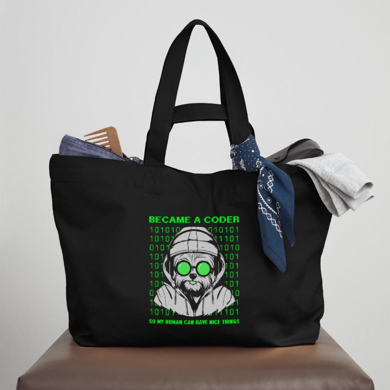 Became a Coder – Cyber Dog Binary Recycelte Shopping Bag von Stanley/Stella
