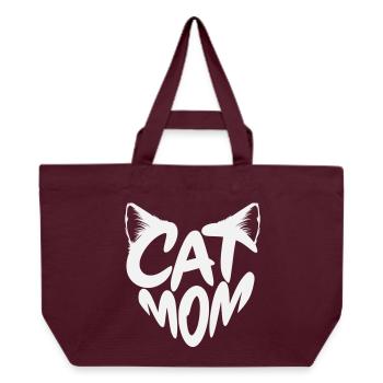 Cat Mom Katzenmama mit Katzenohren Design - Recycelte Shopping Bag von Stanley/Stella - Burgunderrot - Vorne