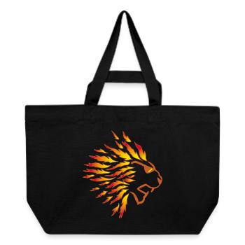 Löwe und Flammen - Recycelte Shopping Bag von Stanley/Stella - Schwarz - Vorne