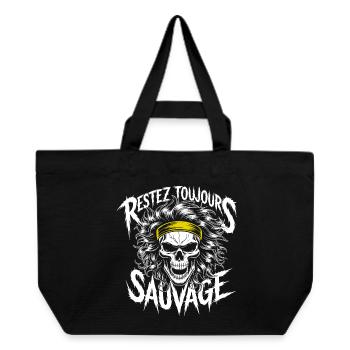 Restez Sauvage Toujours Skull - Recycled Shopping Bag Stanley/Stella - black - Front
