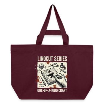 Linocut Series - Recycled Shopping Bag Stanley/Stella - burgundy - Front