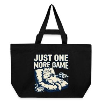 Just one more game of cat lounge - Recycled Shopping Bag Stanley/Stella - black - Front