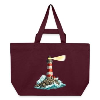 Leuchtturm am Felsenmeer Lichtstrahl - Recycelte Shopping Bag von Stanley/Stella - Burgunderrot - Vorne