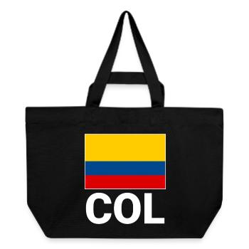 Colombia flag with abbreviation COL - Recycled Shopping Bag Stanley/Stella - black - Front