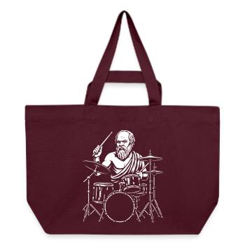 Ancient Sokrates Drummer-Lineart - Recycelte Shopping Bag von Stanley/Stella - Burgunderrot - Vorne