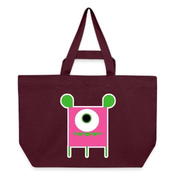 Pink Cyclops Monster | Funny Square Alien - Recycled Shopping Bag Stanley/Stella - burgundy - Front