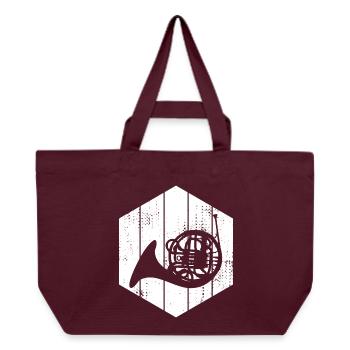 Sketch French horn - Recycled Shopping Bag Stanley/Stella - burgundy - Front