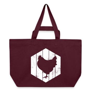 Henne Zeichnung - Recycelte Shopping Bag von Stanley/Stella - Burgunderrot - Vorne