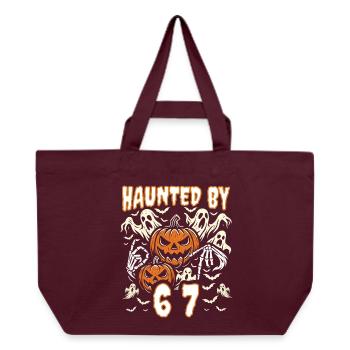 Verfolgt von 67 Sechs Sieben Meme Gen Alpha Basketball - Recycelte Shopping Bag von Stanley/Stella - Burgunderrot - Vorne