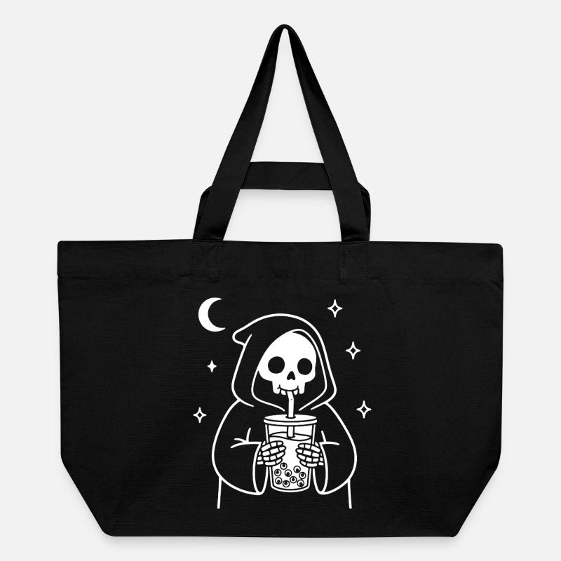 Sensenmann mit Bubble-Eye Tea - Recycelte Shopping Bag von Stanley/Stella - Schwarz