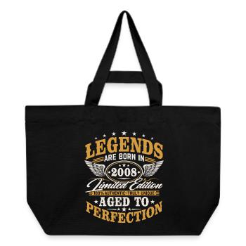 2008 Jahrgang Vintage Geburtstag Geschenk Retro - Recycelte Shopping Bag von Stanley/Stella - Schwarz - Vorne