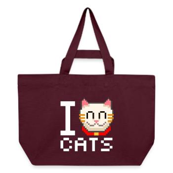 I Love Cats - Recycelte Shopping Bag von Stanley/Stella - Burgunderrot - Vorne