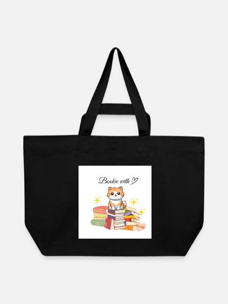 Bookie with heart - Recycelte Shopping Bag von Stanley/Stella - Schwarz