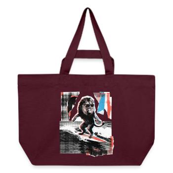 Surfer Löwe - Recycelte Shopping Bag von Stanley/Stella - Burgunderrot - Vorne