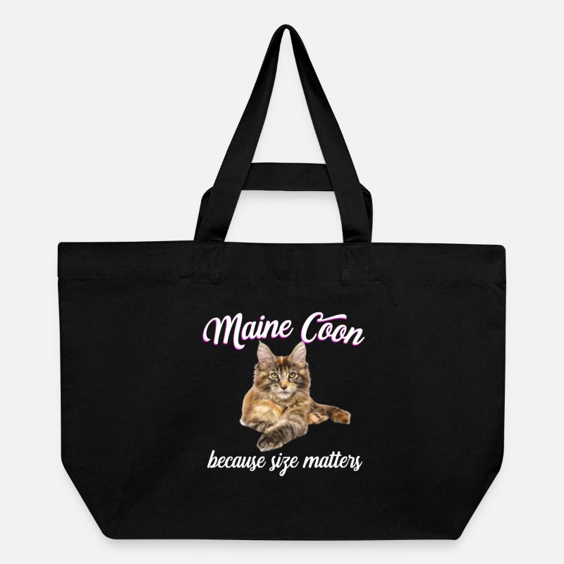 Maine Coon Cat Because Size Matters - Recycled Shopping Bag Stanley/Stella - black