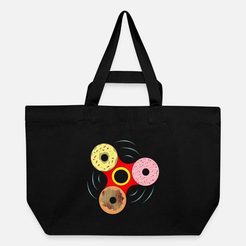 Mélange sucré de Donut Fidget Spinner - Cabas recyclé Stanley/Stella - noir