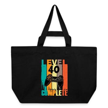 Level 40 Complete Gamer Birthday 40. - Recycled Shopping Bag Stanley/Stella - black - Front