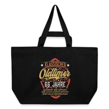 66. Geburtstag Oldtimer - Recycelte Shopping Bag von Stanley/Stella - Schwarz - Vorne