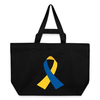 BlueYellow Ribbon Icon - Recycled Shopping Bag Stanley/Stella - black - Front