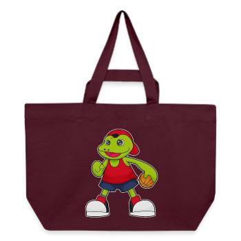 Frosch Basketballspieler Basketball - Recycelte Shopping Bag von Stanley/Stella - Burgunderrot - Vorne