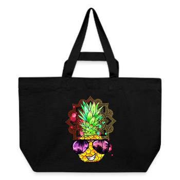 Ananas Mandala - Recycelte Shopping Bag von Stanley/Stella - Schwarz - Vorne