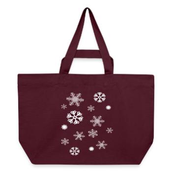 Snowflakes - Recycled Shopping Bag Stanley/Stella - burgundy - Front