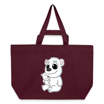 Eisbär Familie - Eisbär mit Baby - Eisbär Motiv - Recycelte Shopping Bag von Stanley/Stella - Burgunderrot - Vorne