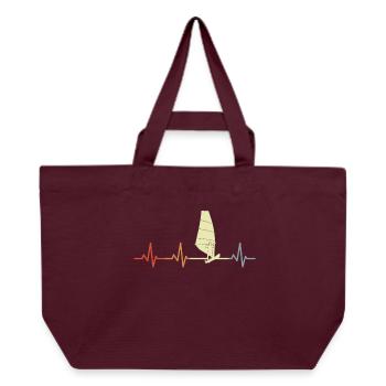 Windsurfer Heartline Vintage - Recycled Shopping Bag Stanley/Stella - burgundy - Front