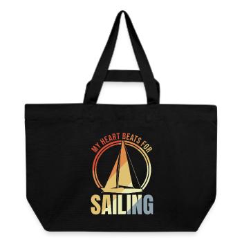 Mein Herz schlägt fürs Segeln - Recycelte Shopping Bag von Stanley/Stella - Schwarz - Vorne