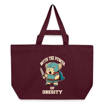 Kleiner Schwertkrieger mit der Power of Obesity - Recycelte Shopping Bag von Stanley/Stella - Burgunderrot - Vorne