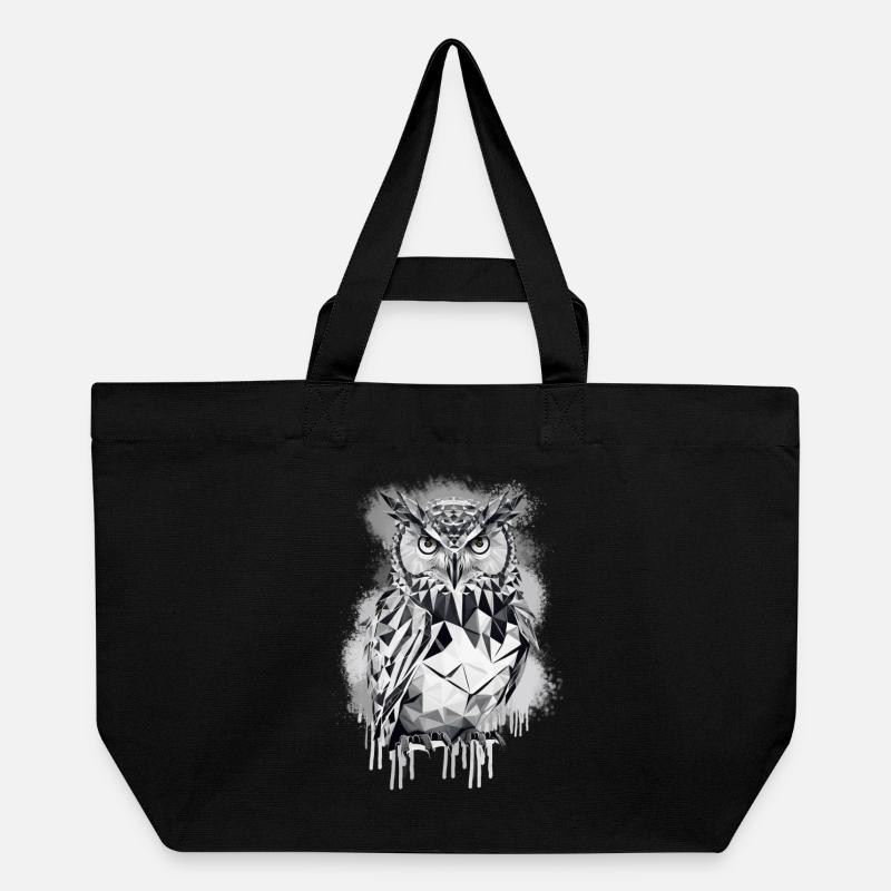 Hibou géométrique - Cabas recyclé Stanley/Stella - noir