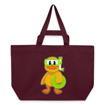 Ente Taucher Schnorchel Tauchen - Recycelte Shopping Bag von Stanley/Stella - Burgunderrot - Vorne