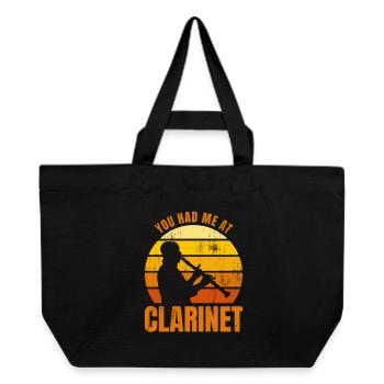 Du hattest mich bei Klarinette - Recycelte Shopping Bag von Stanley/Stella - Schwarz - Vorne