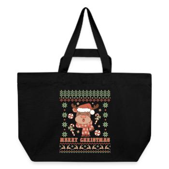 Pull de Noël moche - Cabas recyclé Stanley/Stella - noir - Devant