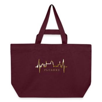 Florence Skyline Italie Heartbeat I Love Firenze - Cabas recyclé Stanley/Stella - bordeaux - Devant